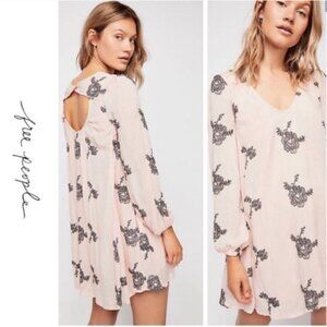 Free People Emma Austin Embroidered Blush Pink Dress Tunic Size M